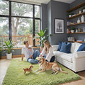 Green Grass Area Rugs for Bedroom, 3x5 Shag Fluffy Carpet, Fuzzy Furry Plush Soft Cute Kids Baby Girls Shaggy Bedside Floor Rug for Dorm Home Decor Aesthetic(3 x 5, Grass Green)