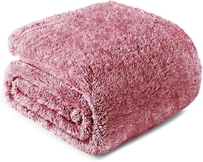 Exclusivo Mezcla Plush Fuzzy Fleece Throw Blanket Extra Large, Super Soft, Fluffy and Warm Blankets for Couch, Bed, All Season (Mixed Deep Red, 50x70 inches)