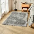 duduta Grey Faux Sheepskin Fur Rug 3x5 ft, Fluffy Shag Bedroom Dorm Nursery Playroom Carpet Rug Non Slip Washable