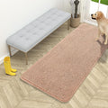 OLANLY Dog Door Mat for Muddy Paws 54x24, Absorbs Moisture and Dirt, Absorbent Non-Slip Washable Doormat, Quick Dry Chenille Mud Mat for Dogs, Entry Indoor Entryway Carpet for Inside Floor, Peach