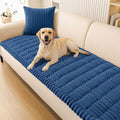 Smiry Couch Cover for Dogs Washable, Non Slip Fuzzy Pet Couch Covers for 3 Cushion Sofa Pet Friendly, Thick Soft Sofa Slipcovers Cushion Protector (Navy Blue, 27.6" x 88")