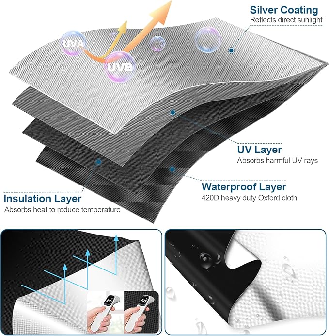 100% Blackout Curtains for Bedroom, Portable DIY Window Blinds, No Drill Window Shades & Blackout Blinds with Stickers & Tabs for Travel, Dorm Room, Media Room (79" x 57")