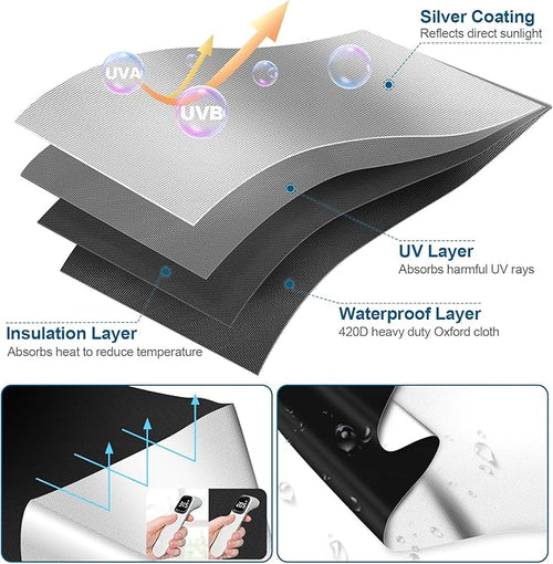 100% Blackout Curtains for Bedroom, Portable DIY Window Blinds, No Drill Window Shades & Blackout Blinds with Stickers & Tabs for Travel, Dorm Room, Media Room (79" x 57")