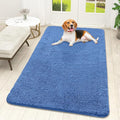 OLANLY Dog Door Mat for Muddy Paws 59x32, Absorbs Moisture and Dirt, Absorbent Non-Slip Washable Doormat, Quick Dry Chenille Mud Mat, Entry Indoor Entryway Carpet for Inside Floor, Cornflower Blue