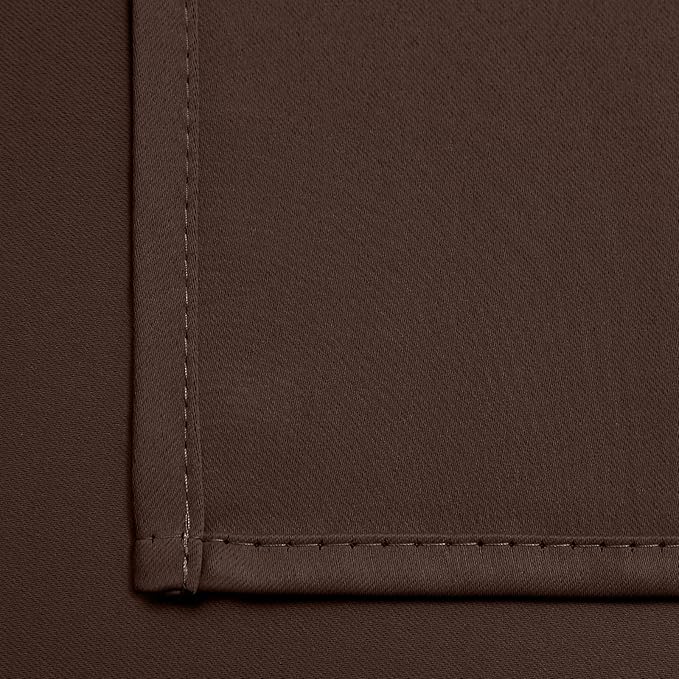 Yakamok Premium Room Darkening Thermal Insulated Curtains for Bedroom/Living Room - Classic Grommet Top (2 Panels, Chocolate Brown, 38 Inch by 63 Inch)