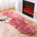 Ashler Faux Fur Rug, Fluffy Shaggy Area Rug Ultra Soft 2 x 6 Feet Sheepskin, Blush Pink Fuzzy Rug Machine Washable Shag Rug, Nursery Decor Throw Rugs for Bedroom, Kids Room, Living Room