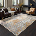 Toneed Abstract Area Rug Modern Washable Rug Soft Non Slip Rug Low Pile for Bedroom Living Room Dining Room Camel 6x9 Feet