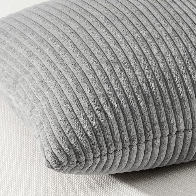 Topfinel Decorative Light Grey Throw Pillow Covers Cushion Cases, Set of 4 Soft Velvet Modern Double-Sided Designs, Mix and Match for Home Decor, Pillow Inserts Not Included (18x18 inch)