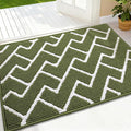 OLANLY Front Door Mat, Non-Slip Rubber Backing, Dirt Resistant and Absorbent, Washable, Easy to Clean Low-Profile Indoor Doormat for Back Door, Entryway, Inside Entrance, 36x24, Green
