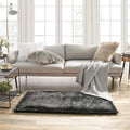 Ashler faux fur rug, Fluffy Shaggy Area Rug Ultra Soft 2.2 x 4 Feet Rectangle Fur Rug, Black Fuzzy Rug Machine Washable Shag Rug, Nursery Decor Throw Rugs for Bedroom, kids room, Living Room