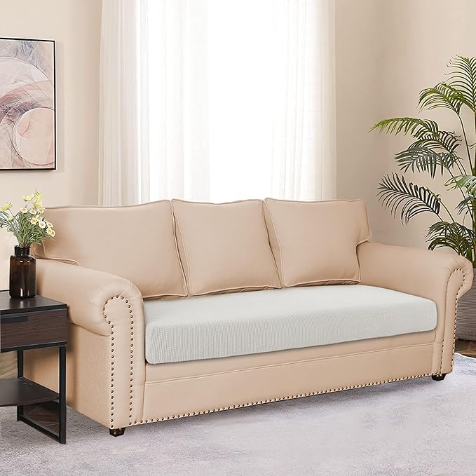 Water Repellent Sofa Seat Cushion Covers Durable Sofa Cushion Cover Spandex Elastic Furniture Protector for Settee Seat for Replacement in Livingroom Large