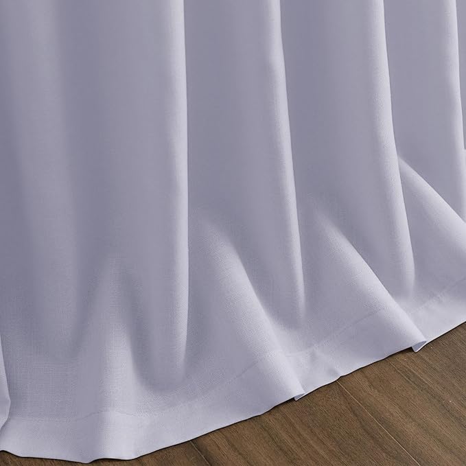 Nanspring Lavender Purple Linen Curtains 96 Inches Long for Living Room Boho Decor Light Filtering Semi Sheer Curtain Back Tab Rod Pocket Modern Luxury Drapes for Bedroom Office 52x96, 2 Panels