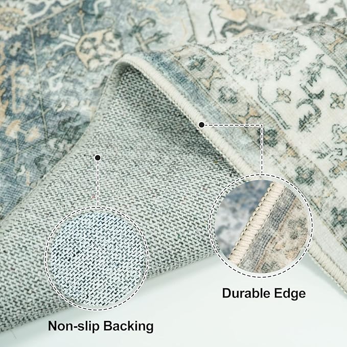 TOPRUUG Washable Runner Rug 2x12 - Hallway Runner Rug Kitchen Rugs and Mats Non Skid Washable Waterproof Carpet Runner for Living Room Bedroom Bathroom (Grey, 2x12)