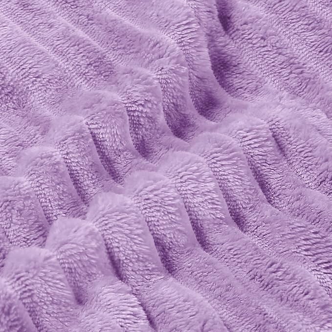 BEDELITE Throw Blanket for Couch, 3D Ribbed Jacquard Soft and Cozy Fleece Throw Blanket for Sofa and Chair, Fluffy Plush Lightweight Blankets for Bed, for Women, 50x60 inches