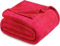 Exclusivo Mezcla Fleece Blanket Twin Size for Bed, Super Soft and Warm, All Season, Cozy, Plush, Lightweight, 60x80 Inches Red