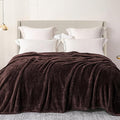 Exclusivo Mezcla Plush Fuzzy Fleece Bed Blanket King Size, Super Soft, Fluffy and Warm Blankets for Couch, Bed, All Season (Coffee, 90x104 Inches)