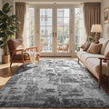 5x7 Ft Large Shag Rugs for Bedroom Living Room, Tie Dyed Ultra Soft Fluffy Furry Area Rug for Indoor Floor, Aesthetic Carpet for Home Decor (Grey)