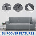 1 Piece Jacquard Couch Covers for 3 Cushion Couch – Sofa, Light Grey