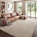 ORINOVA Washable Area Rug 6x9 Rugs for Living Room Camel Plush Faux Bunny Fluffy Fur Rugs for Bedroom Large Shag Nursery Rugs