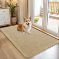 OLANLY Dog Door Mat for Muddy Paws 45x27, Absorbs Moisture and Dirt, Absorbent Non-Slip Washable Doormat, Quick Dry Chenille Mud Mat for Dogs, Entry Indoor Entryway Carpet for Inside Floor, Beige