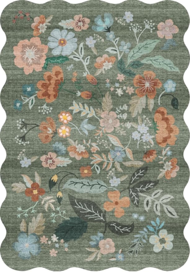 Washable 2'6x12 Hallway Runner Rug: Soft Entryway Kitchen Floral Runners Non Slip Water Resistant Nursery Bathroom Floor Mat Light Weight Carpet for Living Room Bedroom (2'6x12 Floral/Green)