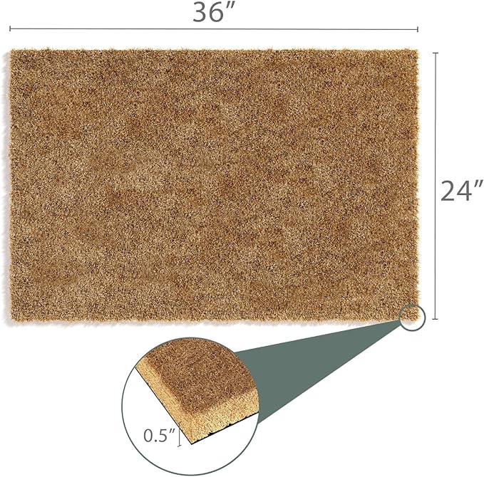 Barnyard Designs Doormat Welcome Mat for Outdoors, Large Front Door Entrance Mat, Brown (Blank, 36x24)