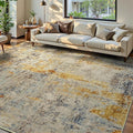 Ompaa Living Room Rug 6x9 Beige Area Rug Machine Washable Boho Rug Non Slip Abstract Vintage Indoor Large Rugs for Bedroom, Classroom, College Dorm, Farmhouse, Dining Room, Kids Playroom