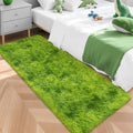 Tie-Dyed Runner Rug for Bedroom Green 2x5ft Fluffy Area Rug Bedside Runner Rug for Kids Room Boys Teens Nursery Baby Living Room Dorm Home Decor Carpets