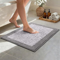 Bathroom Rugs 24x17 Non Slip Washable, Light Grey Bath Mat for Bathroom Floor Tub, Soft Absorbent Quick Dry Mats for Shower, Bathtub,Home Decor