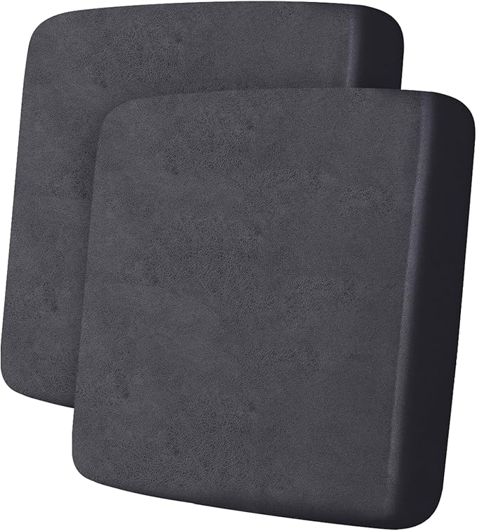 Leather Look Couch Cushion Covers Sofa Seat Slipcovers Sets Couches Furniture Protector for Sectional Armchair Loveseat Pets Kids Stretch Spandex Fabric (2 Cushion Loveseat, Dark Grey)
