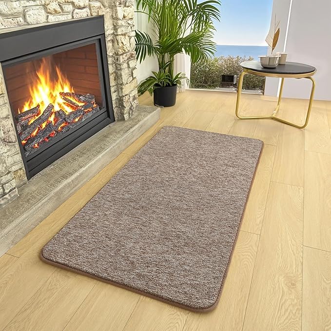 AROGAN Small Washable Area Rugs for Bedroom, 2×4 Runner Rug with Memory Foam for Hallway, Non Slip Fluffy Carpet Indoor Rug Runner for Kitchen, Bedside, Entryway Bathroom Home Decor, Matte Brown