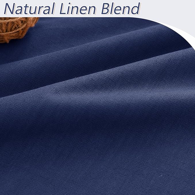 Guken 100% Blackout Curtains 108 Inch Length 2 Panels Set for Living Room Bedroom Back Tab Thermal Insulated Black Out Linen Drapes Room Darkening Window Curtains 108 Inches Long,Classic Blue