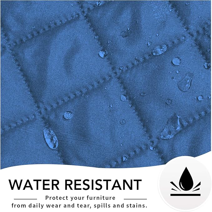 Easy-Going Oversized Recliner Cover Reversible Couch Cover Sofa Cover for Living Room Water Resistant Furniture Protector with Elastic Straps for Pets Dog (Oversized Recliner, Blue/Ivory)