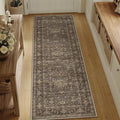 2x7 Washable Runner Rug for Hallway Kitchen Vintage Brown Non Slip Low Pile Carpet Traditional Retro Soft Throw Rug for Bathroom Bedroom Entryway Indoor Entrance