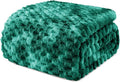 Exclusivo Mezcla Fleece Twin Blanket for Bed, Extra Large Fuzzy Tie-dye Teal Bed Blankets, Soft Cozy Plush Sofa Throws for All Seasons, 60x80 Inches