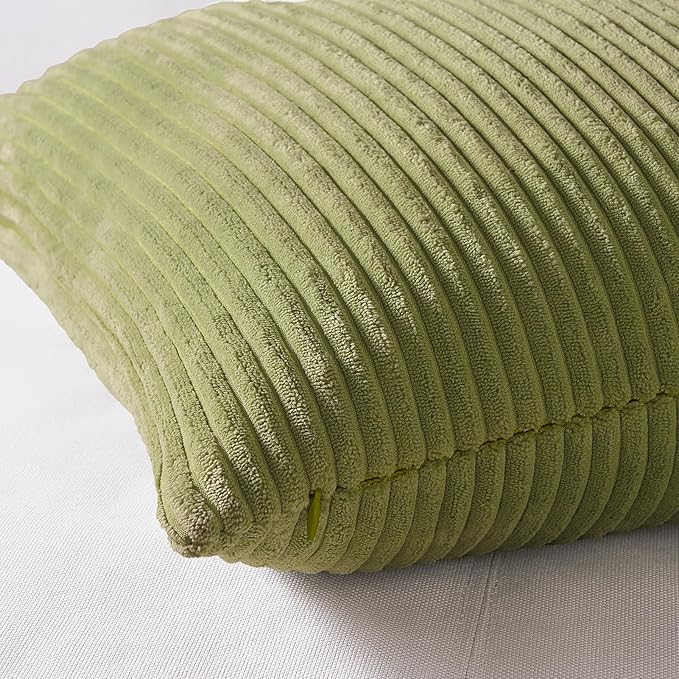 Topfinel Euro Shams Decorative Throw Pillow Covers 26x26 Inch Set of 4,Oversized Large Cushion Cases for Couch Sofa,Living Room,Corduroy Yellow Green Summer Home Decor