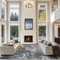 10x14 Area Rugs for Living Room Rug Washable: Abstract Large Rug Indoor Modern Carpet Non Slip for Dining Room Bedroom Nursery Home Office Black Grey