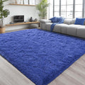 Chicrug Soft Area Rugs for Bedroom Living Room Plush Fluffy Rug 4x6 Feet, Shag Furry Area Rug Carpet Non Shedding for Nursery Children Kids Girls Room Home Decorative, Navy
