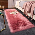 EasyJoy Ultra Soft Fluffy Rugs Faux Fur Rug Chair Cover Seat Pad Fuzzy Area Rug (2x6 ft Rectangle, BlushPink)