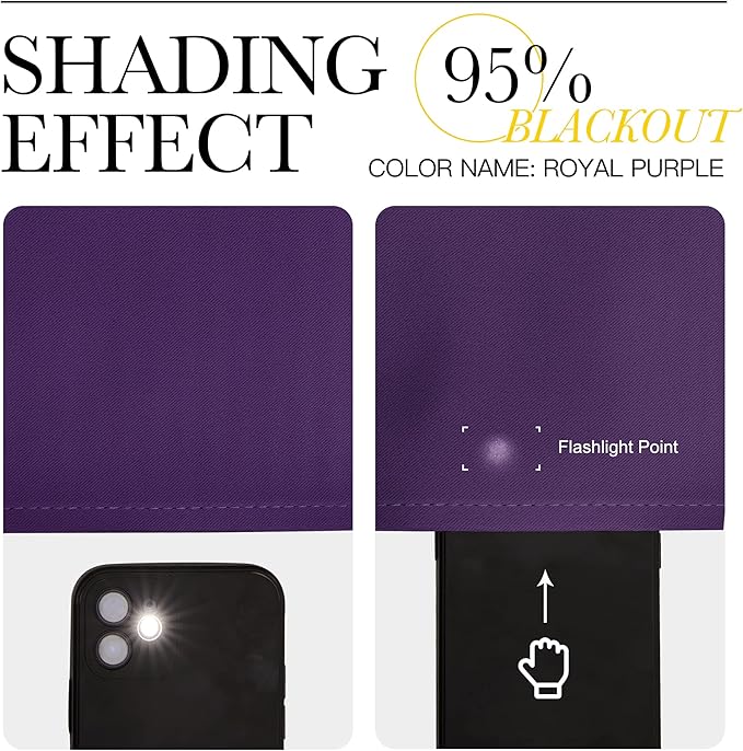 NICETOWN Royal Purple Blackout Curtains 78 inches Length for Bedroom, 2 Panels, 42" Wide, Thermal Insulated Decoration Drapes for Office Window
