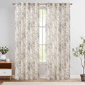 jinchan Linen Blend Curtain Floral Curtains for Living Room 90 Inch Length Black Printed Curtain Rod Pocket Back Tab Farmhouse Peony Flower Patterned Drapes Bedroom Window Curtains Set 2 Panels
