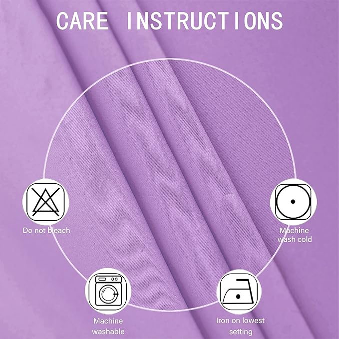 LEMOMO Lavender Blackout Curtains 38 x 63 Inch Length/Set of 2 Curtain Panels/Thermal Insulated Room Darkening Blackout Curtains for Bedroom