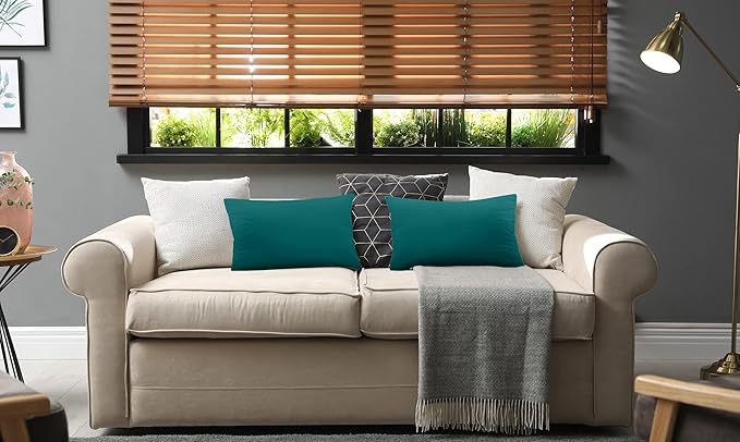 Utopia Bedding 12x20 Pillow Inserts, Set of 2, Dark Teal – Indoor Decorative Throw Pillows for Bed, Sofa & Couch – Soft, Supportive & Fluffy Cushion Inserts