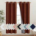 NICETOWN 100% Absolutely Blackout Linen Curtains with Thermal Insulated Liner, 42" Wide, 2 Panels, 72" Long Drapes, Grommet Retro Burnt Orange Linen Curtains Vertical Drapes Privacy for Bedroom