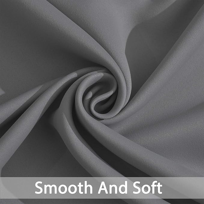 Yakamok Blackout Patio Curtains 100x96 Inches for Sliding Door Extral Wide Blackout Curtain Panels Thermal Insulated Room Divider - Grommet Top, 8' Tall by 8.3' Wide - Grey