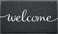 CozyBounty Black Door Mat Welcome Mats Outdoor Indoor Non-Slip Doormat for Entryway Low-Profile Floor Mat for Yard, Garage, High Traffic Areas (36"x24", Black)