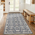 AMADA HOMEFURNISHING 2x5 Washable Runner Rug, Low-Profile Kitchen Rugs with Non-Slip Backing & Durable Edge Binding, Vintage Entryway Runner Rug for Bedroom & Hallway