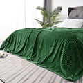 BEDELITE Fleece Blanket Queen Size – 3D Ribbed Jacquard Soft and Warm Decorative Fuzzy Blankets – Cozy, Fluffy, Plush Lightweight Throw Blankets for Couch, Bed, Sofa(Green, 90x90 inches)