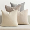 MIULEE Pack of 4 Couch Throw Pillow Covers 18x18 Inch Neutral Beige/Brown Soft Decorative Chenille Pillow Covers Farmhouse Accent Cushion Covers for Boho Spring Home Decor Sofa Bedroom Living Room
