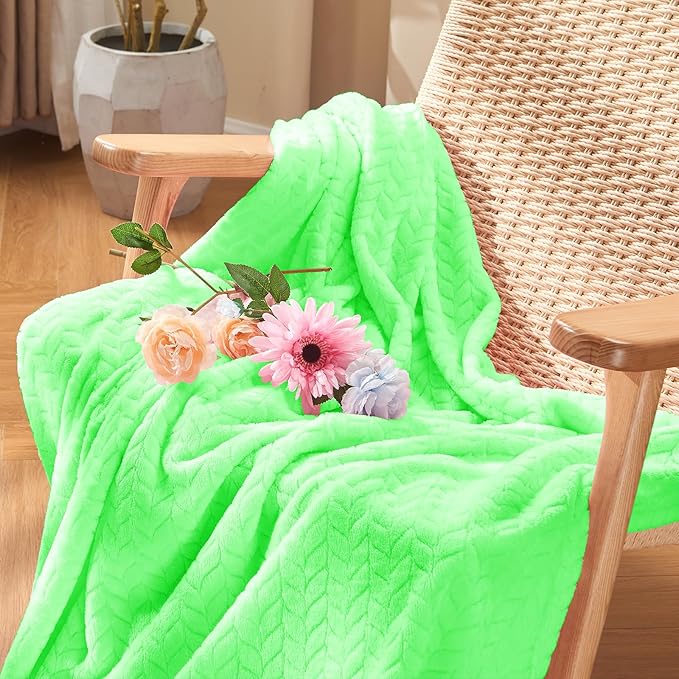 inhand Mint Green Fleece Throw Blanket for Couch, Super Soft Flannel Blanket, Lightweight Fuzzy Blankets Sofa Bed Office, Washable Cozy Plush Fleece Blankets&Throw for All Season(50x60 Inches)